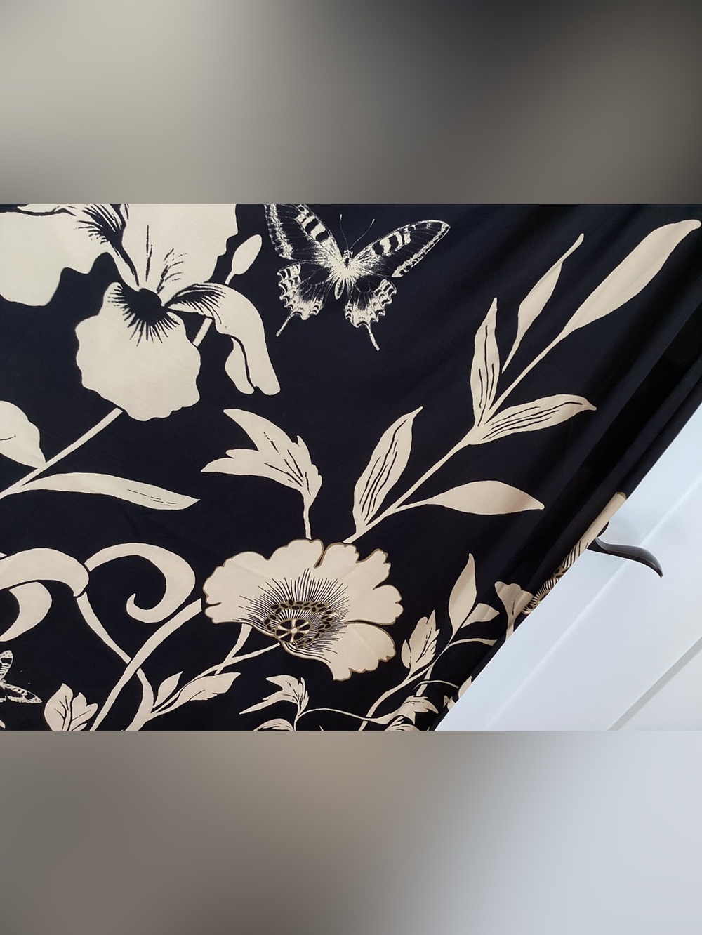 🦋Anthropologie Thea Long Sleeve Twofer Maxi Dress New 2X Butterfly Floral Black - Picture 14 of 16
